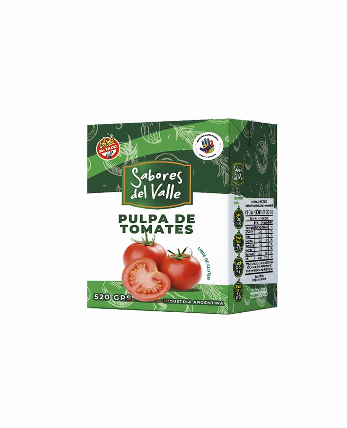 Pulpa de Tomates Sabores Del Valle x 520 Gr